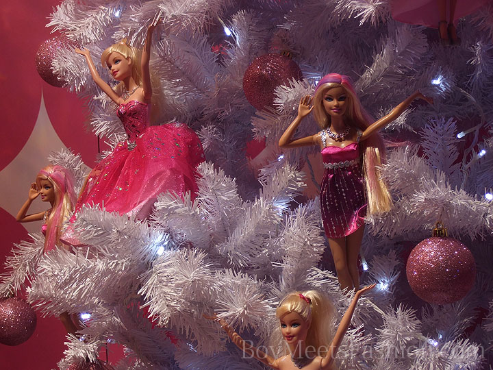 Christmas Barbies at Selfridge's. Photo: BoyMeetsFashion.com